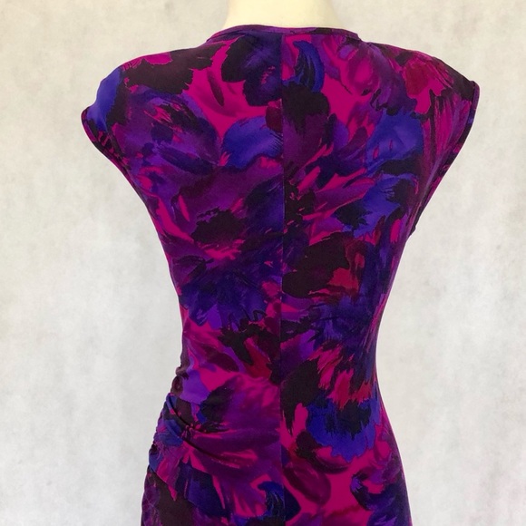 CHAPS Faux Wrap Side Ruched Sleeveless Dress - Picture 7 of 8